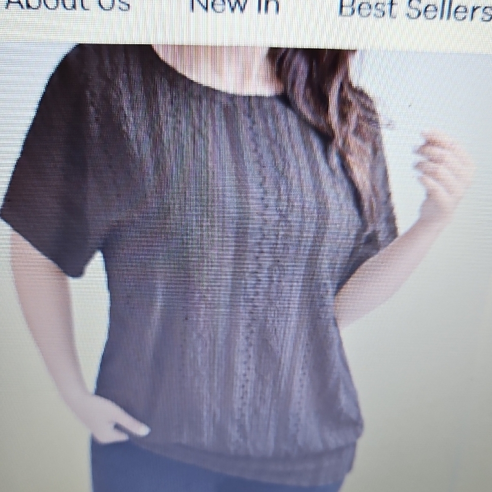 Bloom Chic NWT Eyelet Trim Stretchy Textured dark brown Top 22-24 3X